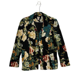 Chico's Women's Multicolor Floral Open Front Blazer Jacket - Size 2 - 12